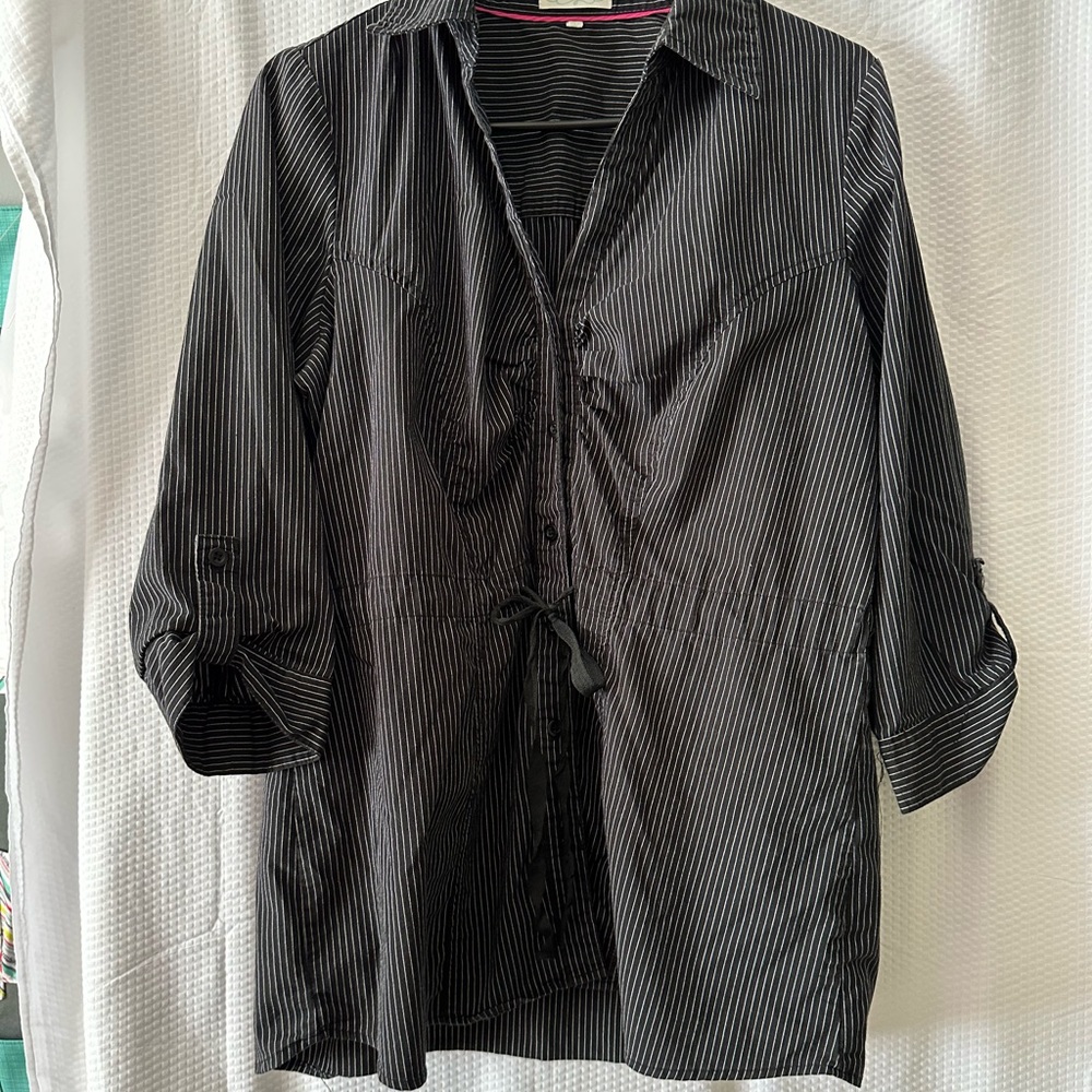 Black pin stripe blouse